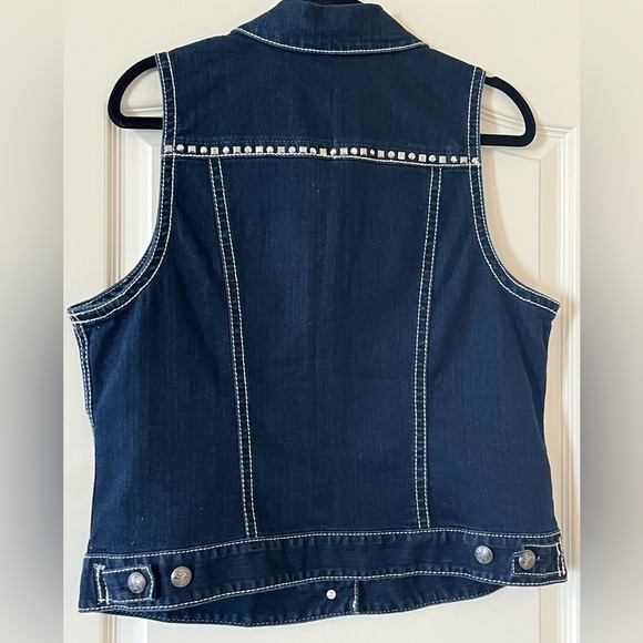 Style & Co. Premium Jeans Denim Button Down Vest Women’s size Large - Picture 4 of 14